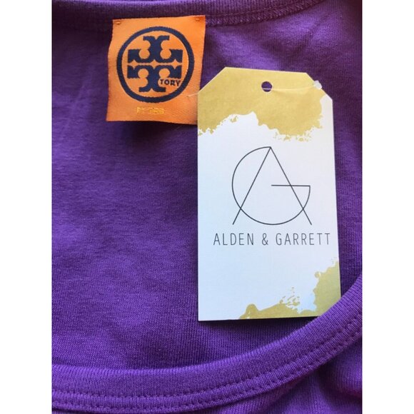 Tory Burch Purple Jeweled Cloverleaf Tank Top, Size XS - Picture 7 of 8